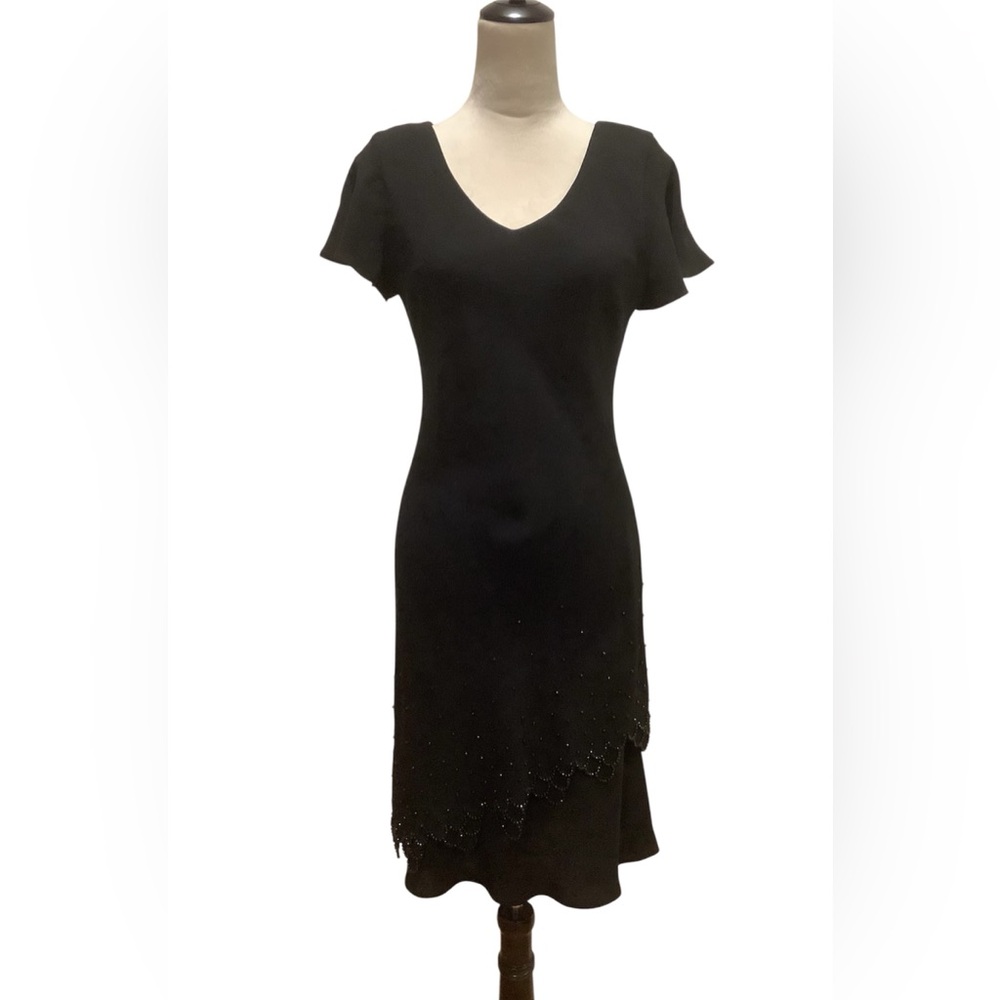 S.L.Fashions Women Black Formal Midi Dress 6